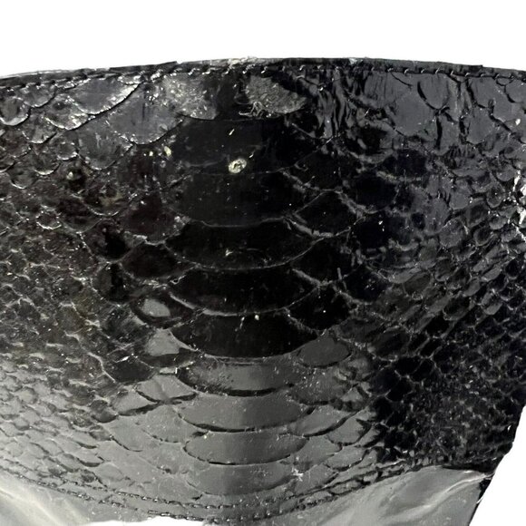 Coach Patent Leather Boots Rowan Snakeskin Embossed Cuff Size 6B - Picture 5 of 8